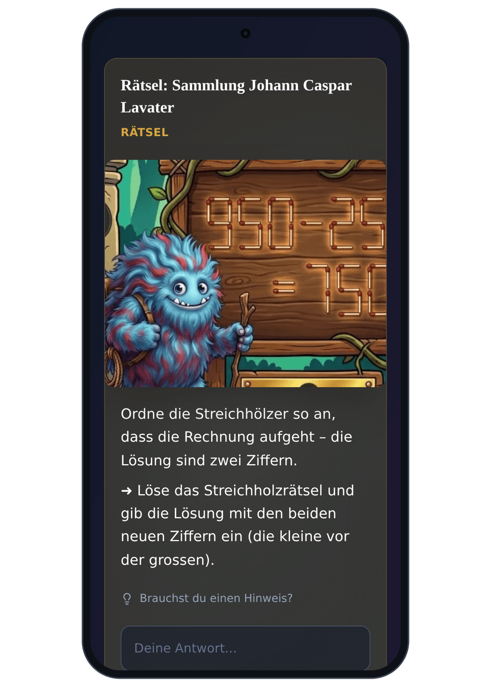 Beispiel aus der App: Rätsel & Fragen